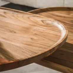 Hoyz Collection - Salontafel Spider - Massief Acacia Naturel - Set van 2