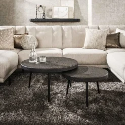 Hoyz Collection - Salontafel Drop Shape - 3D Zwart Bruin - Set van 2 Sale