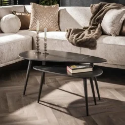 Hoyz Collection - Salontafel Niervormig Ceramic - Zwart - Set van 2 Hot