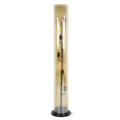 Hoyz Collection - Vloerlamp 5L Tube Amber Glas - Artic Zwart New