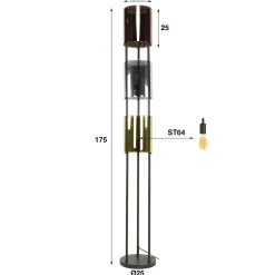 Hoyz Collection - Vloerlamp Lucente Tricolore 3-lichts - Artic Zwart Sale