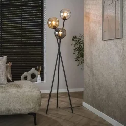 Hoyz Collection - Vloerlamp Multi Globe 3-lichts - Artic Zwart
