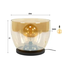 Hoyz Collection - Vloerlamp UP XXL - Amberkleurig Glas - Ø48 Best