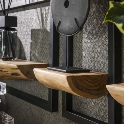 Hoyz Collection - Wandschap Set Edge - Massief Acacia Naturel - Set van 5 Discount