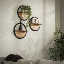 Hoyz Collection - Wandschap Rond Set-3 - Massief Acacia Naturel Clearance
