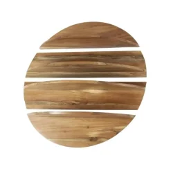 Hoyz Collection - Wandschap Set-4 Rond - Massief Margosa Naturel Sale