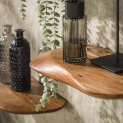 Hoyz Collection - Wandschap Organic - Massief Acacia Naturel - Set van 3 Best