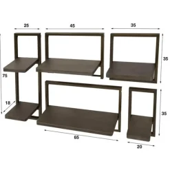 Hoyz Collection - Wandschap Ferro - Brons Antiek - Set van 5