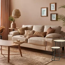 Home & Styling H&S Bijzettafeltjes set 2x - zwart/naturel - D40 x H50/D30 x H40 cm Discount