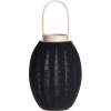 H&S Collection Lantaarn - hout met stof - zwart - 34 cm Clearance