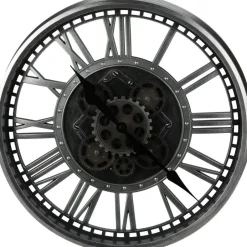 H&S Collection Wandklok Bologna - D51 cm - zwart/zilver Hot