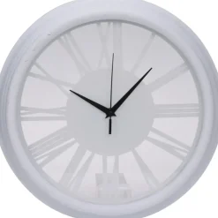 H&S Collection Wandklok Memphis - D37 cm - kunststof - ivoor wit Clearance