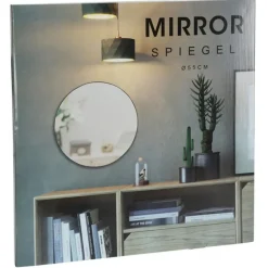 H&S Collection Wandspiegel - metaal - zwart - rond - D55 cm Discount