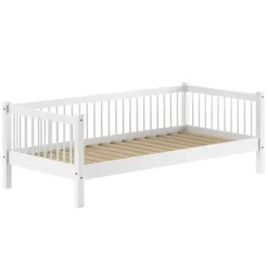 Vipack Huisbed Forrest 90x200cm met bedhekje en bedlade - wit beukenhout Sale