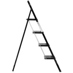 Giga Meubel Huishoudtrap 4 Treden - Zwart - Anti-Slip - Keukentrap