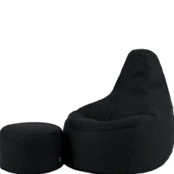 icon - Dalton XL Zitzak Fauteuil met Poef - Gaming - Zwart Hot