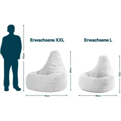 icon - Dalton XL Zitzak Fauteuil - Gaming - Ribfluweel - Grijs