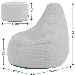 icon - Dalton Zitzak Fauteuil met Poef - Gaming - Roze Discount