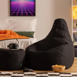 icon - Dalton Zitzak Fauteuil met Poef - Gaming - Zwart Clearance