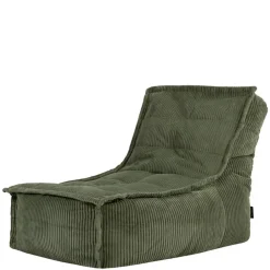 icon - Dolce Lounge Zitzak - Ligstoel - Ribfluweel Fauteuil - Saliegroen
