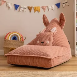 icon - Kinderzitzak Stoel Konijn - Ribfluweel - Roze