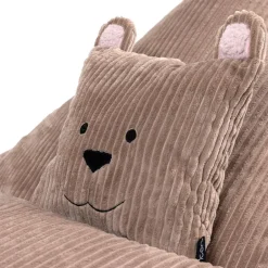 icon - Kinderzitzak Stoel Teddybeer - Ribfluweel - Bruin Online