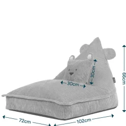 icon - Kinderzitzak Stoel Teddybeer - Ribfluweel - Bruin Online