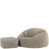 icon - Kingston XL Zitzak Fauteuil met Poef - Ribfluweel - Beige Online