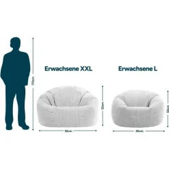 icon - Kingston XL Zitzak Fauteuil - Ribfluweel - Houtskool Discount