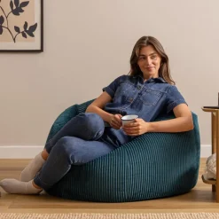 icon - Kingston XL Zitzak Fauteuil - Ribfluweel - Blauwgroen Hot