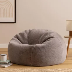 icon - Kingston Zitzak Fauteuil - Fluffy Pluche Imitatiebont - Grijs Hot