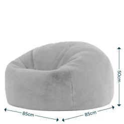 icon - Kingston Zitzak Fauteuil - Fluffy Pluche Imitatiebont - Grijs Hot