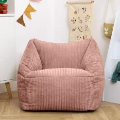 icon Kinderzitzakken Morgan - Corduroy Zitzak met Vulling - Oud roze Hot