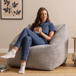 icon Zitzack Natalia - Corduroy Zitzakfauteuil - Grijs Clearance