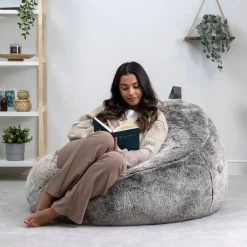 icon Zitzak Cocoon - Zitzak van Imitatiebont - Poolwolf Sale