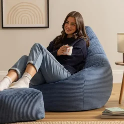 icon Zitzak en Poef Dalton - Corduroy Zitzak - Denimblauw Sale