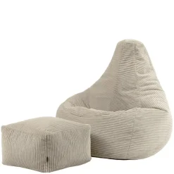 icon Zitzak en Poef Dalton - Corduroy Zitzak - Beige New