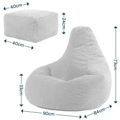 icon Zitzak en Poef Dalton - Corduroy Zitzak - Oranje