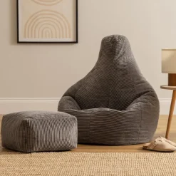 icon Zitzak en Poef Dalton - Corduroy Zitzak - Houtskool Sale
