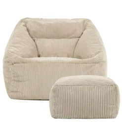 icon Zitzak en Poef Natalia - Corduroy Zitzak - Beige Online