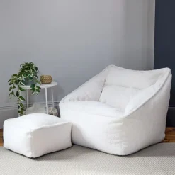 icon Zitzak en Poef Natalia - Fleece Zitzak Fauteuil - Crème Hot