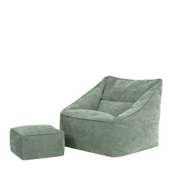 icon Zitzak en Poef Natalia - Chenille Zitzak Fauteuil - Saliegroen Discount