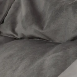 icon Zitzak en Poef Natalia - Fluwelen Zitzak - Houtskool Hot