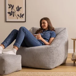 icon Zitzak en Poef Natalia - Corduroy Zitzak - Grijs Online