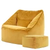 icon Zitzak en Poef Natalia - Fluwelen Zitzak - Geel Discount