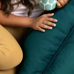 icon Zitzak en XL Poef Natalia - Fluwelen Zitzak - Blauwgroen Best