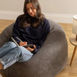 icon Zitzak Kingston - Corduroy Zitzak Volwassenen - Houtskool Hot