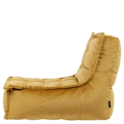 icon Zitzak Lounger Dolce - Fluwelen Zitzak - Geel Sale