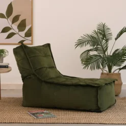 icon Zitzak Lounger Dolce - Fluwelen Zitzak - Olijfgroen Hot