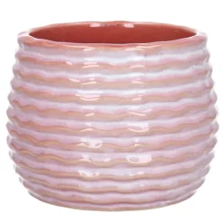 Ideas 4 Seasons Ideas4seasons Plantenpot ribbel - zachtroze - D14 x H10 cm Sale